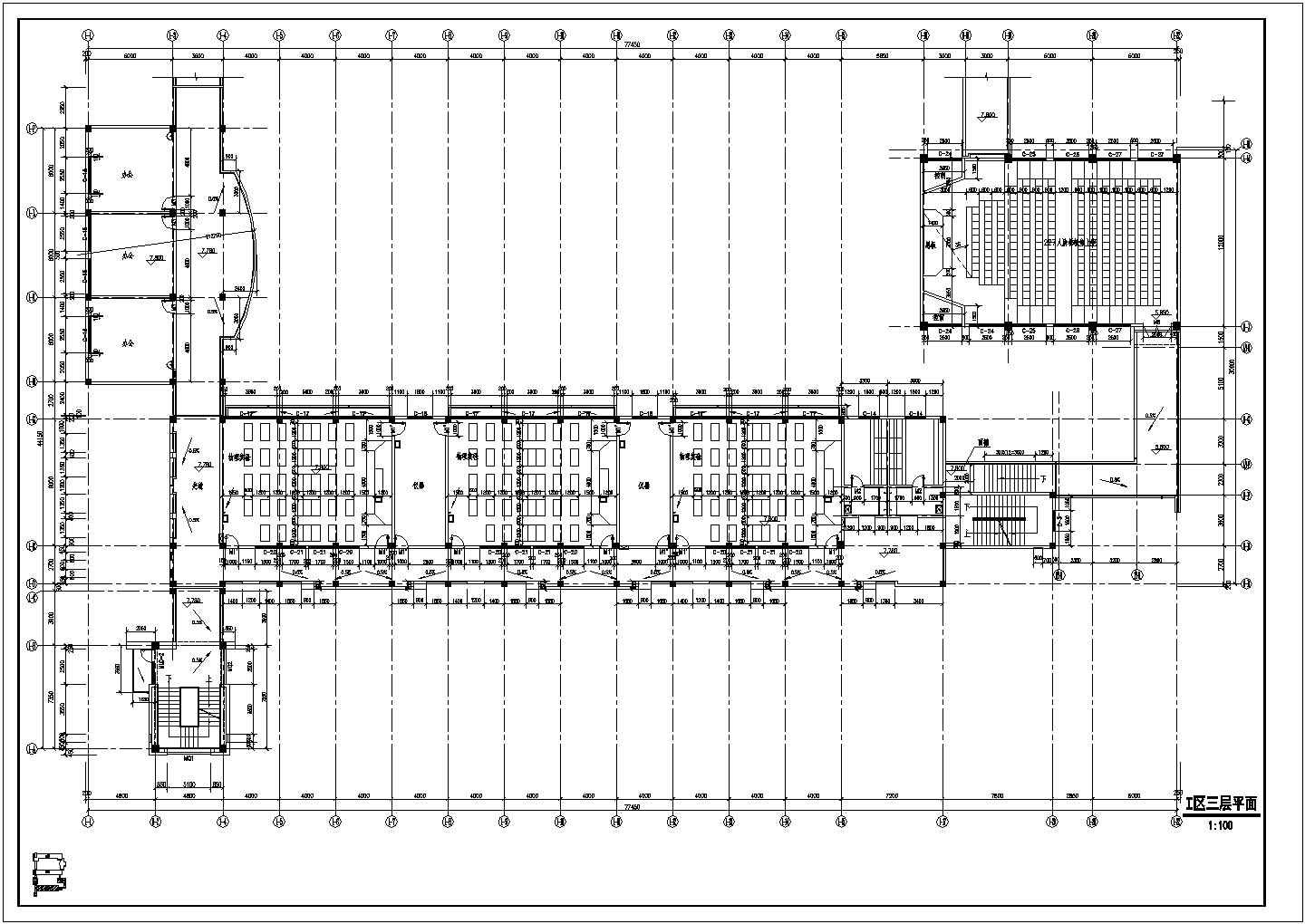 某县框架结构实验中学五层教学楼建筑施工图