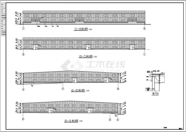 钢框架结构厂房结构施工图（二层含建筑施工图）-图一