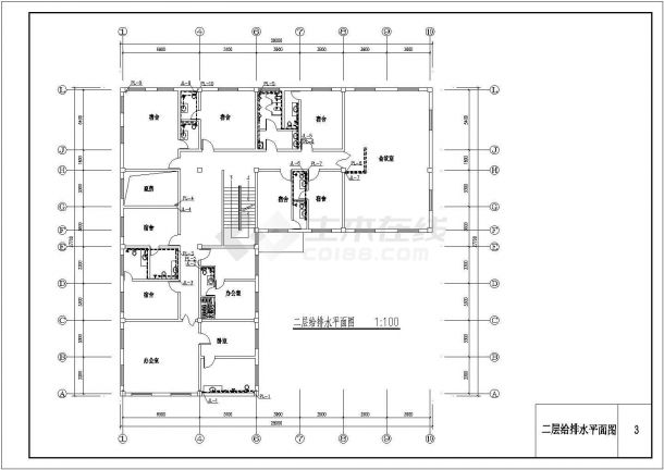 某小区综合楼给排水和暖通设计施工图-图二