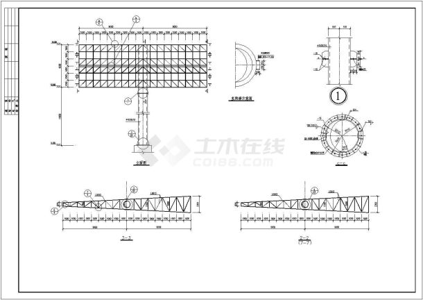 高速公路双面广告牌结构施工图-图一