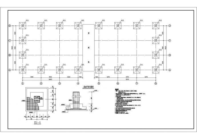 15米跨门式刚架厂房结构施工图（独立基础）_图1