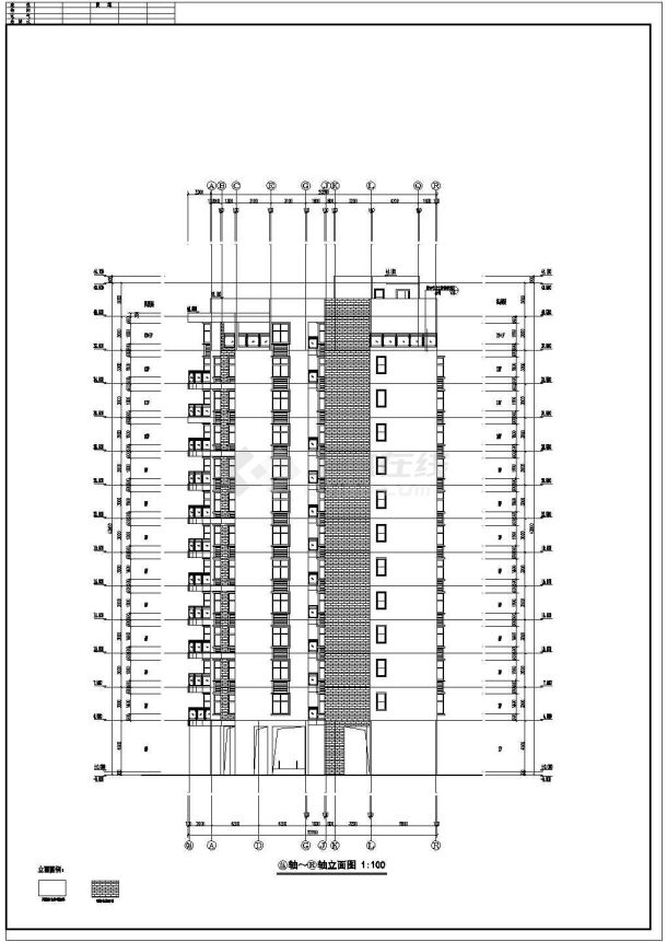 某地13层框剪结构住宅楼建筑方案图-图二