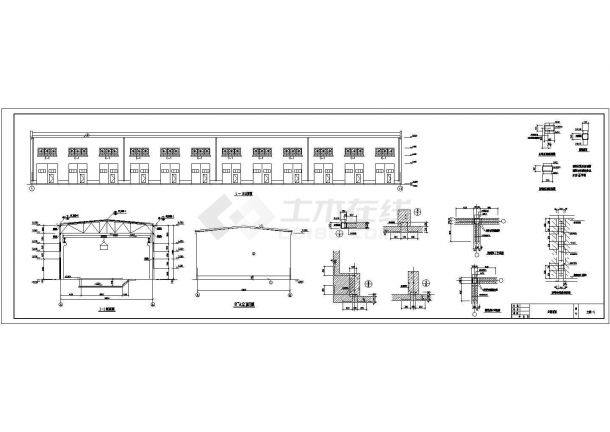 某单层厂房建筑方案图（内设天车）-图二