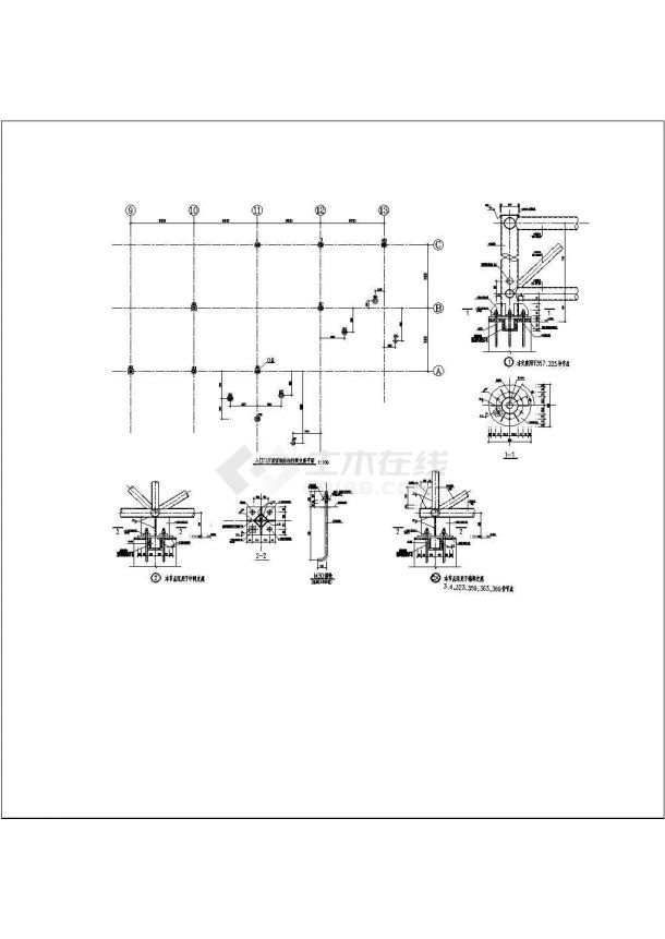 某桁架结构水上活动中心结构施工图-图一