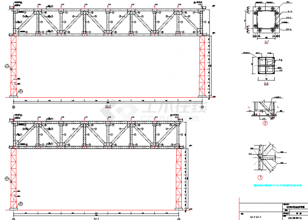 某城市的钢结构管廊钢桁架结构设计规划详细图-图二