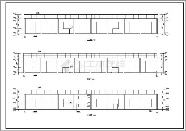 某钢结构单层汽车展厅建筑方案图-图二
