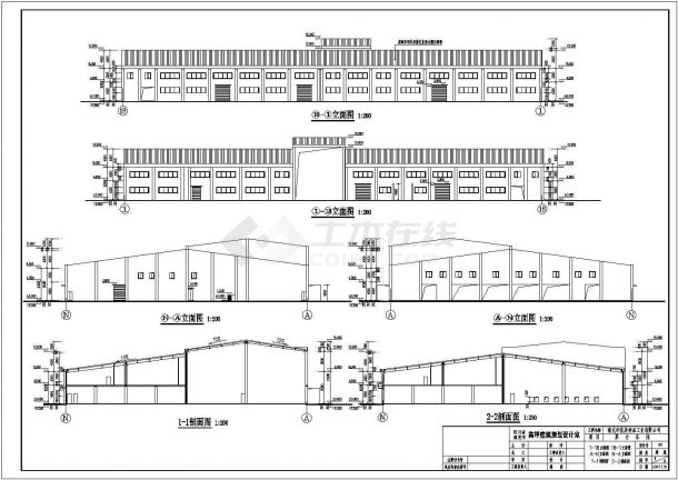 南充市蓬安县框架结构厂房结构施工图（屋顶为轻钢结构）-图一