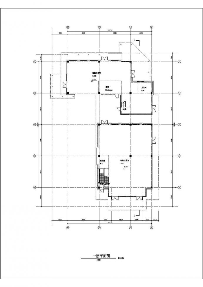[苏州]某二层工业园区规划C12栋建筑扩初图_图1