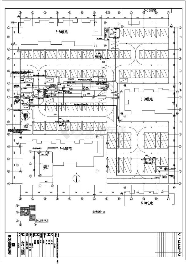 山东某住宅小区一层地下车库电气设计施工图-图一