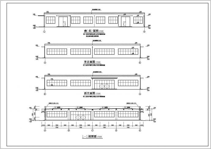 某地单层框架结构厂房建筑设计施工图_图1