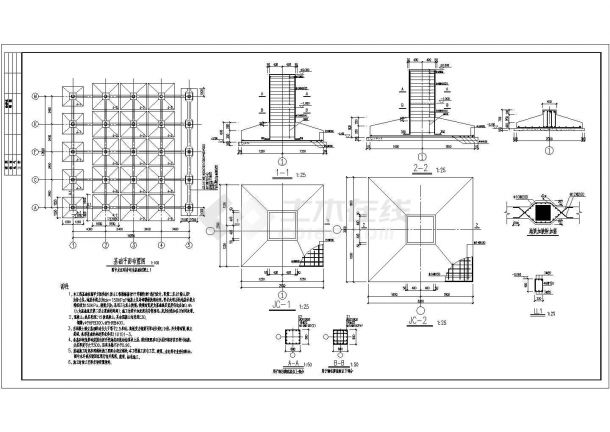 3层钢框架结构面粉车间结构施工图-图一