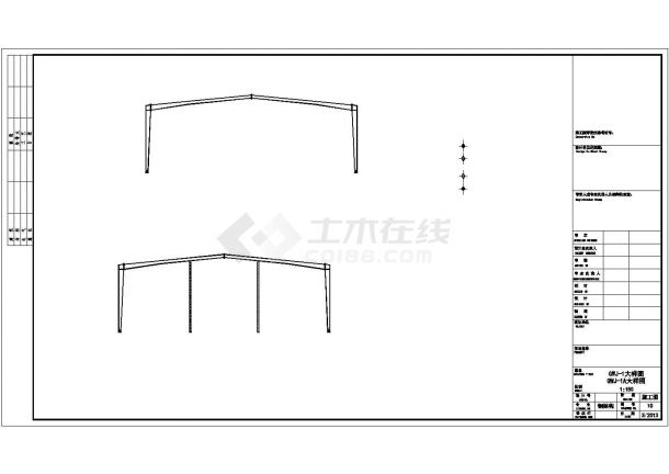 25米跨门式刚架厂房结构施工图（独立基础）-图一