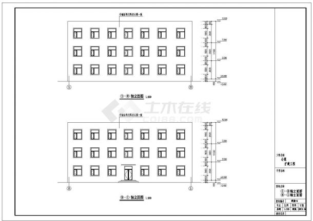 三层砖混公寓扩建建筑结构施工图-图一