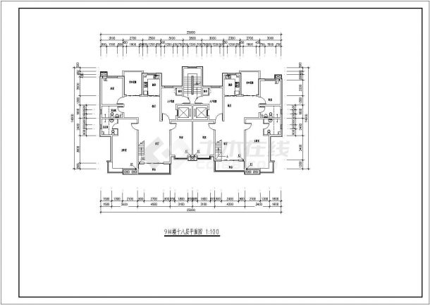 多层、小高层板式住宅户型平面图（电梯直接入户、带入户花园）-图二