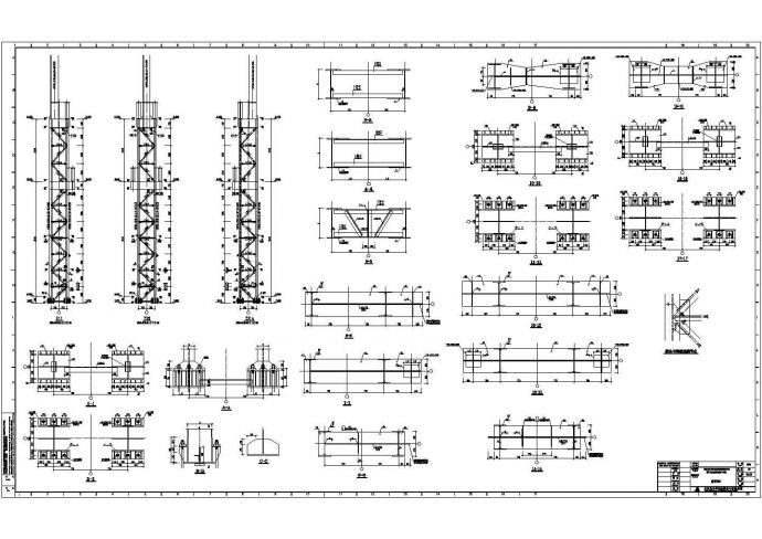 某地30m四连跨钢结构生产车间设计施工图_图1