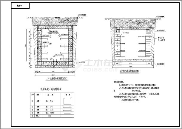 某电缆通道工程电缆沟、电缆井大样图设计-图二