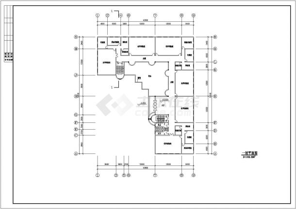 [云南]某6233.45平方米中学五层实验科技大楼建筑方案图-图一
