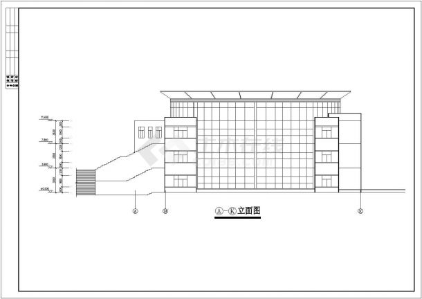 [云南]某3621.73㎡中学二层食堂建筑方案图-图一