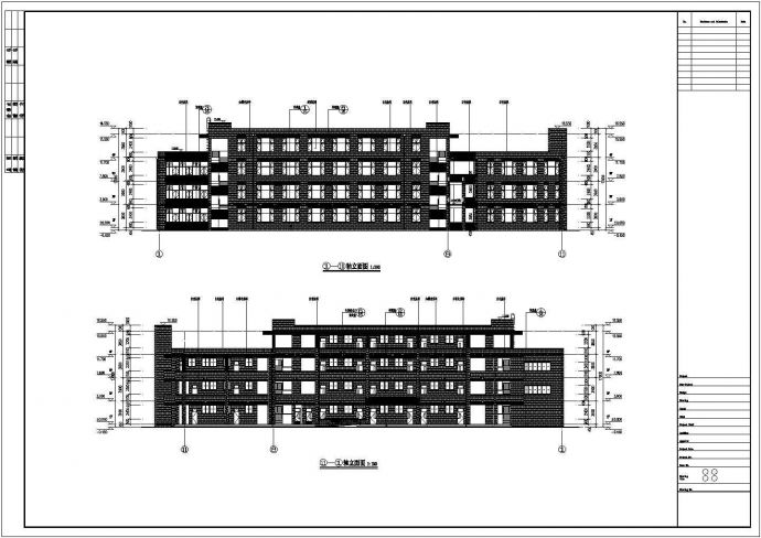 某四层小学教学楼建筑扩初图（高16米）_图1