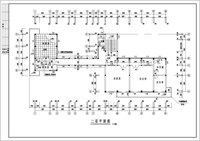 某地区小型办公综合楼建筑cad图（共4张）_图1