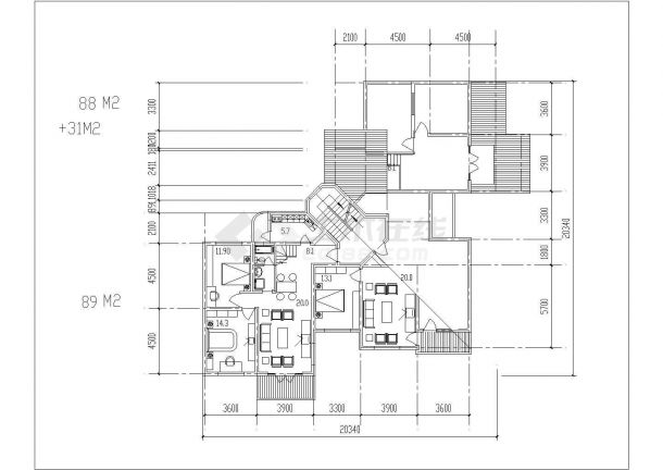 某地外环路沙河区修建性规划住宅楼建筑cad图（7层砖混结构）-图二
