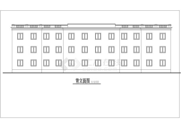 某地3层砖混结构办公楼建筑设计cad图-图一