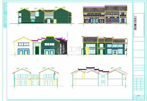 [成都]洛带文化艺术村某街区小镇住宅（6号楼）建筑cad图-图一