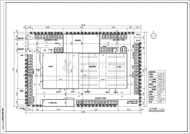 某地知名汽车品牌一级网点B级店钢结构建筑施工图（纵置展厅、正面入口型）VIP-图二