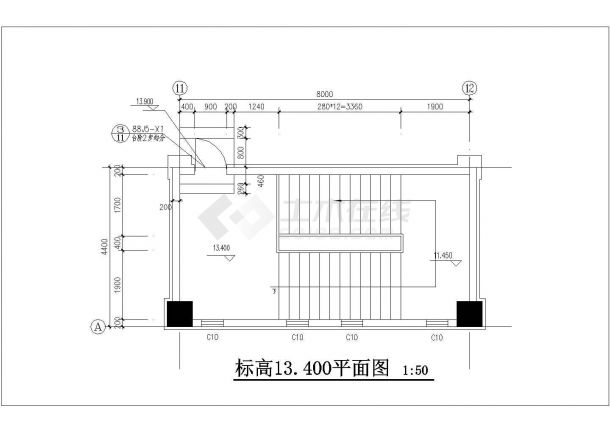 [北京通州]某工业开发区研发展示中心配套框架剪力墙商业建筑扩初图（13号楼）-图一