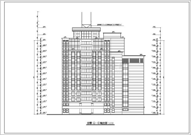 某地医院十三层大楼建筑设计图（现代风格，框架剪力墙）-图二