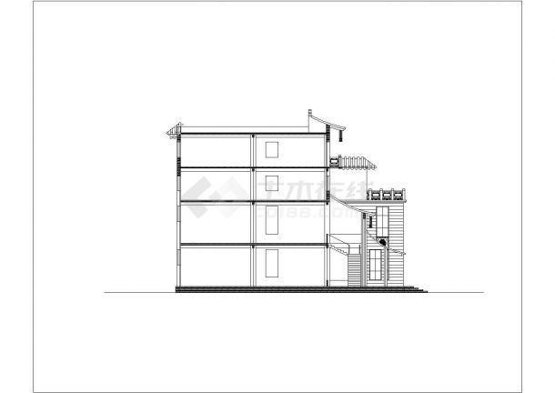 [方案]某仿古建筑工厂办公楼和厂房建筑方案图（含效果图）-图二