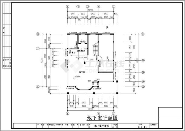 二层条形基础砖混别墅结构施工图(含建施)-图二