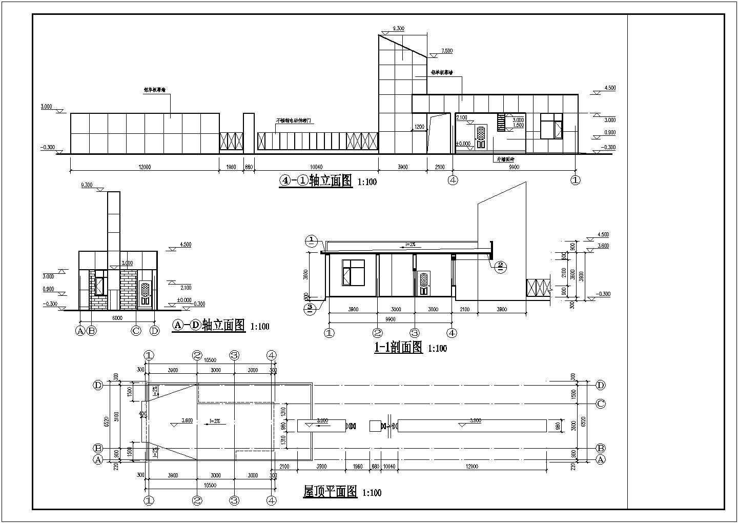 6度抗震单层门卫砖混结构施工图(含建施)