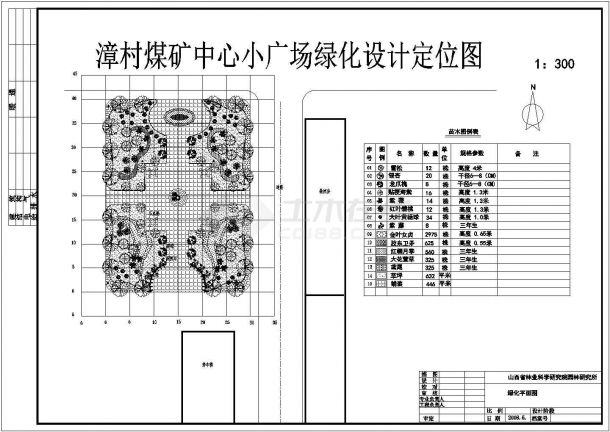 【山西】樟村煤矿小广场绿化设计图纸-图二