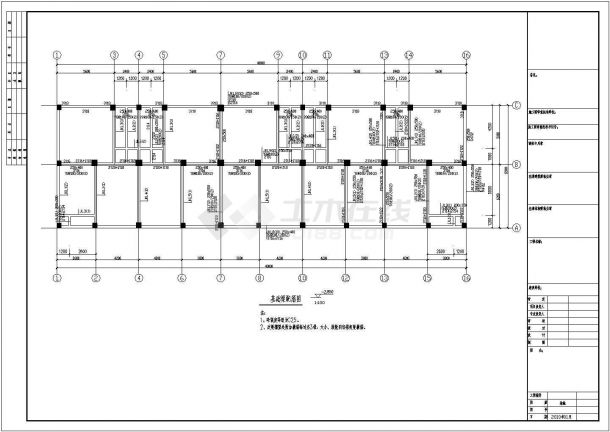 某地六层（带地下室）框架结构住宅楼结构施工图-图一