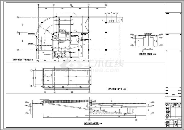 928个车位大型框架结构地下车库结构图（含建筑图）-图二