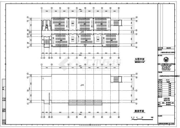 【上海】五层框架结构实验楼建筑设计方案图纸-图二
