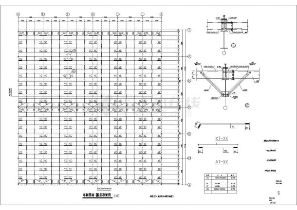 威海某双坡双跨轻型门式钢架汽车展厅结构施工图（局部夹层）-图一