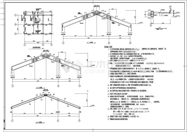 某地二层框架厂房结构设计施工图纸-图一