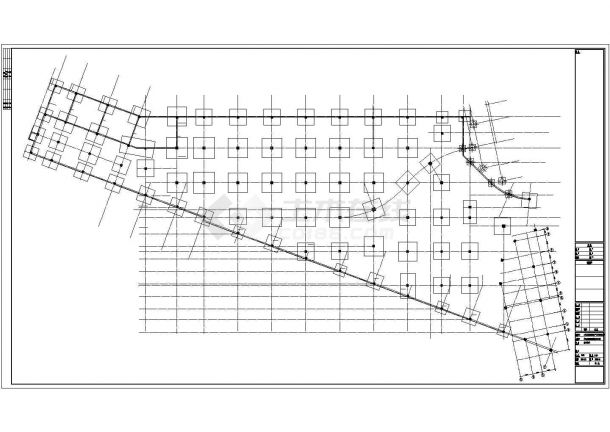 [广东]三层框架结构集中商业楼结构图（含建筑图）-图一
