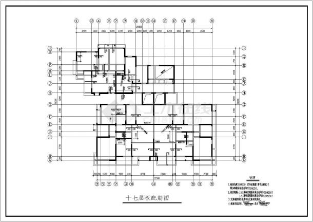 某18层剪力墙住宅结构施工图纸（18层为跃层结构）-图二