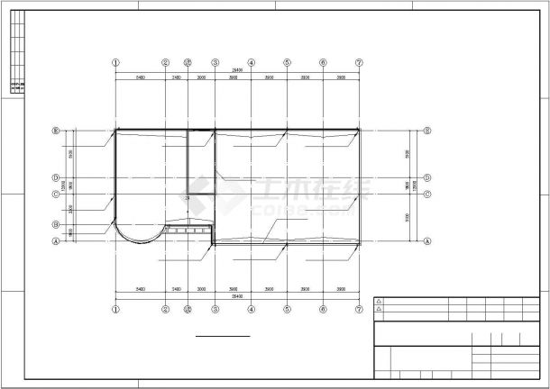 三层框架结构小型办公楼CAD全套施工图（含效果图）-图一