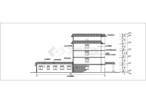 【江苏】某地上五层门诊楼建筑cad方案图（高18米）-图二