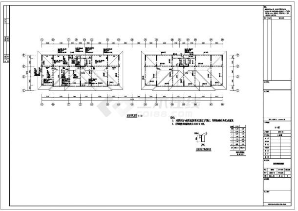 [山东]四层加阁楼异形柱框剪结构临海住宅结构图-图一