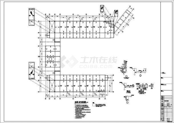 [南京]五层框架结构小学结构施工图（地下三层）-图二