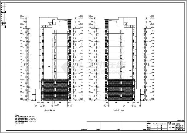 [9500平]江苏泰州11层剪力墙住宅结构图（含建筑图）-图一