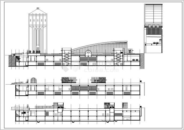 大型二层地下车库和商场结构施工图（含建筑图）-图一