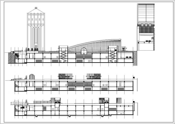 大型二层地下车库和商场结构施工图（含建筑图）_图1