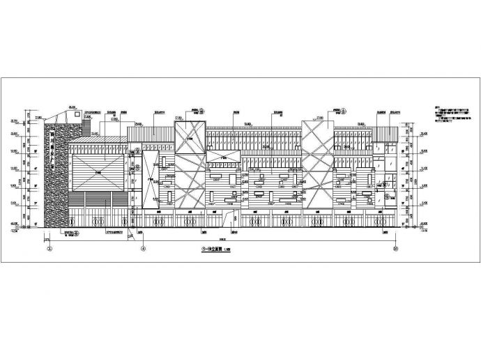 都江堰某地五层框架结构商场建筑设计施工图纸_图1