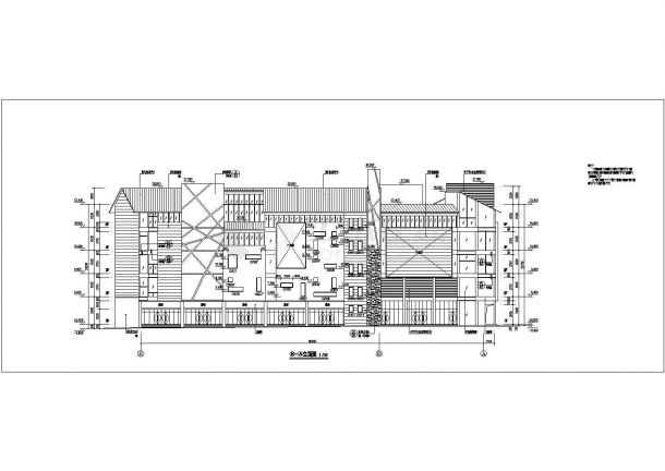都江堰某地五层框架结构商场建筑设计施工图纸-图二